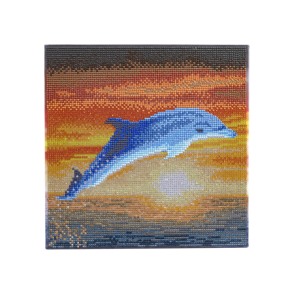 Crystal Art®-Bastelset  Delfin Sonnenaufgang